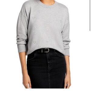 Aqua❤️kerri Rosenthal Gray Heart Pattern Sweater
